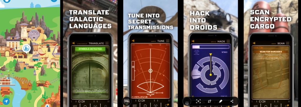 Screenshots of the Star Wars: Datapad for use in Star Wars: Galaxy's Edge