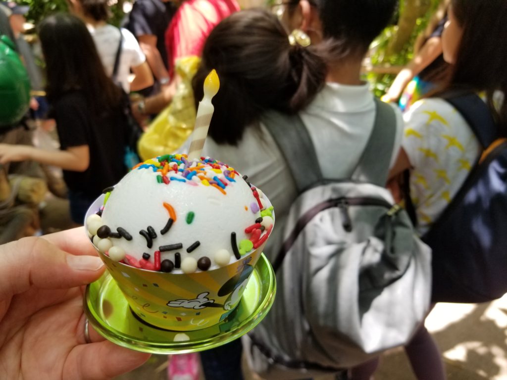 The Mickey Celebration Cake in the line for the Indiana Jones Epci Stunt Spectacular 