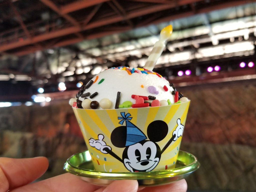 Mickey Celebration Cake After 30+ Minutes in 91 Degree Heat at the Indiana Jones Epic Stunt Spectacular in Walt Disney World