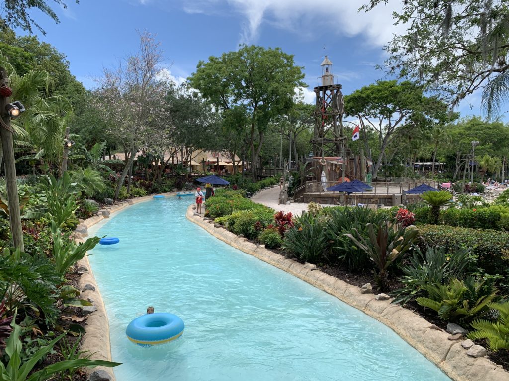 The lazy river, “Castaway Creek” at Typhoon Lagoon on a beautiful afternoon.  