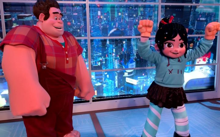 Meet and Greet with Ralph and Vanellope from Wreck-It Ralph with Vanellope Wearing the Smash Fists