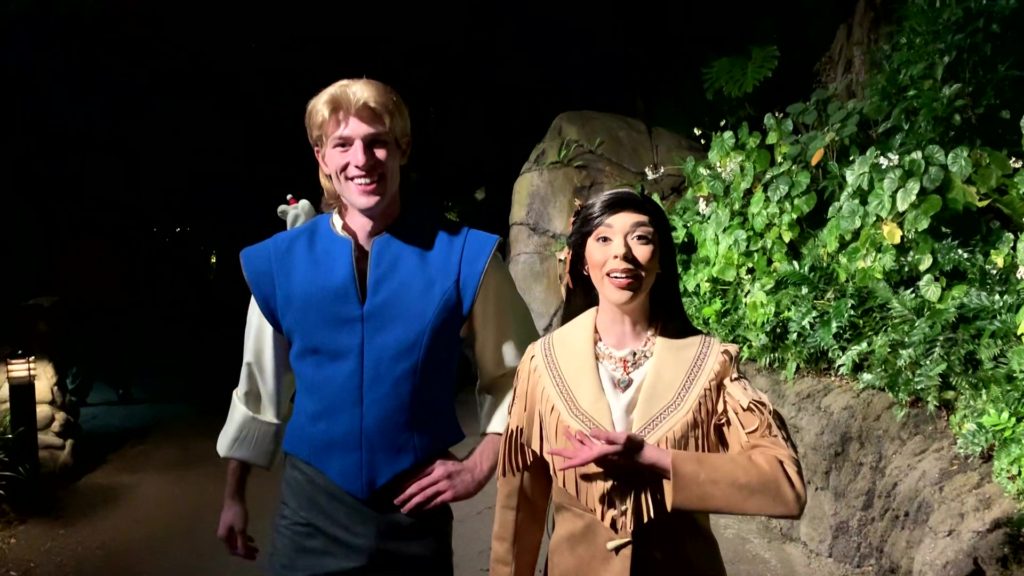 Pocahontas and John Smith at DVC Moonlight Magic 2020