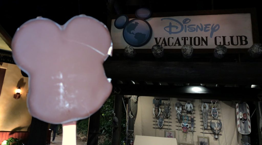 Mickey Ice Cream Bar in Front of the DVC Sign